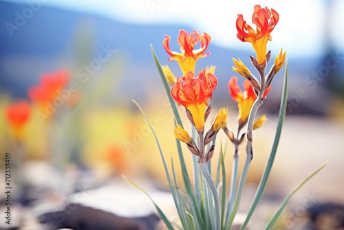 Foto kangaroo paw flowers adding color to arid settings