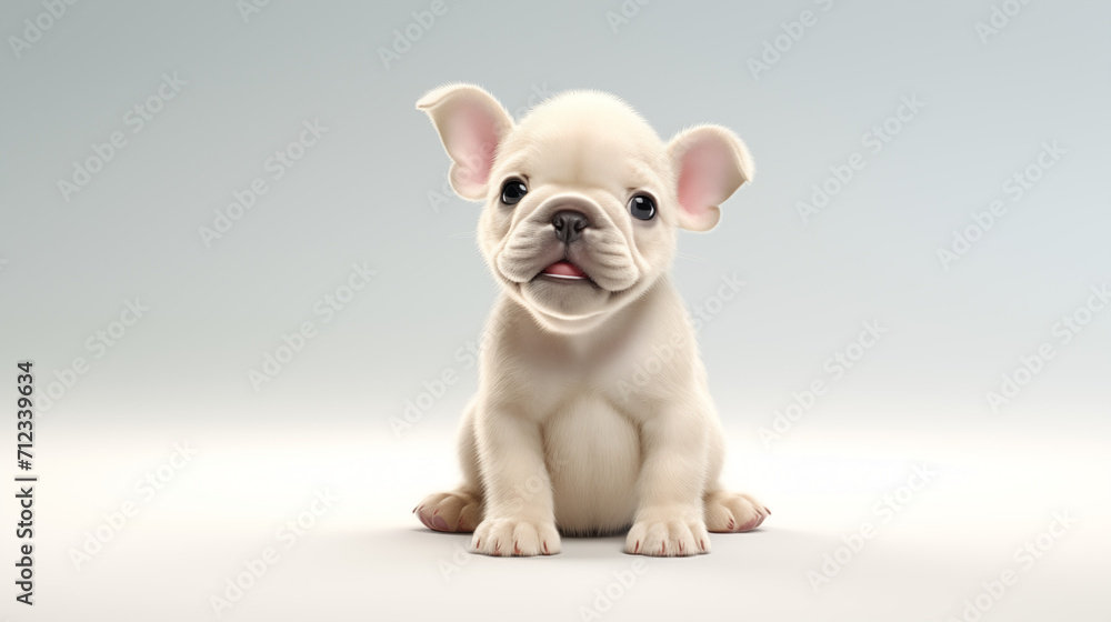 photograph french bulldog puppy on white background photograph french bulldog puppy on white background