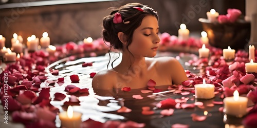 woman with candles in the spa