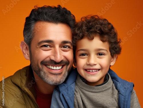 Portrait of happy father with son. Father Day. Concept family