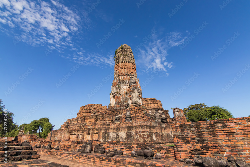 Wat Phra Ram ancient temple of ayutthaya, one pagoda of the most beautiful history site in historical park Ayutthaya, Thailand.