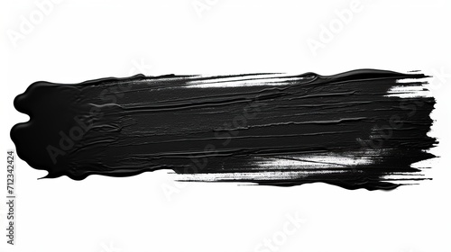 Black brush strokes, black ink strokes isolated transparent background