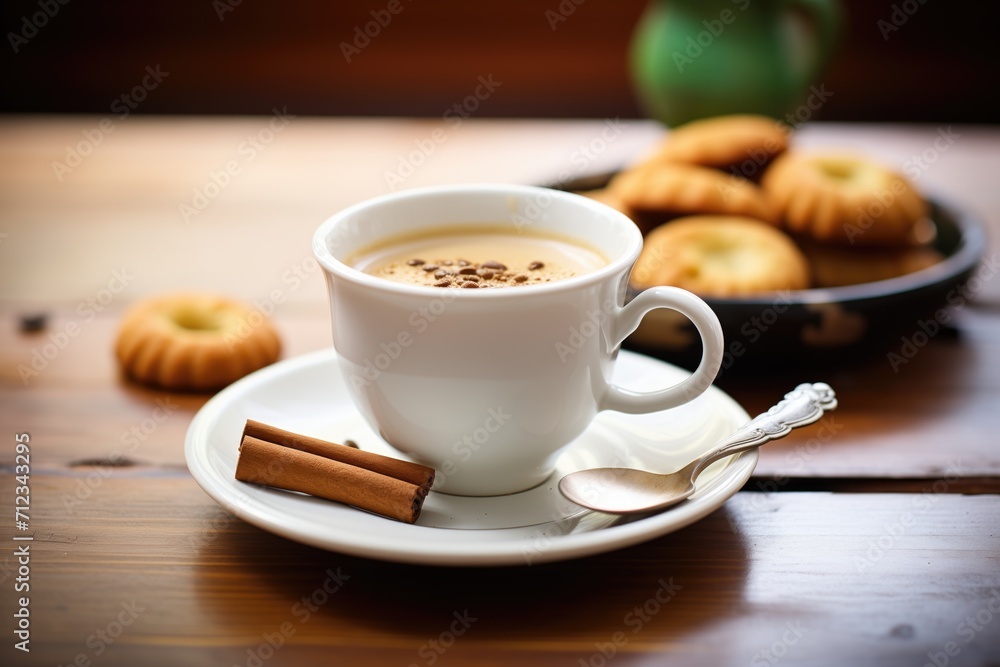 classic plain donut with a cup of black coffee beside classic plain donut with a cup of black coffee beside