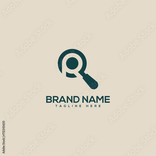 Alphabet letter R find symbol logo icon design template vector elements
