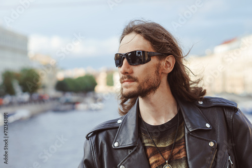 The guy in the leather jacket and bandana