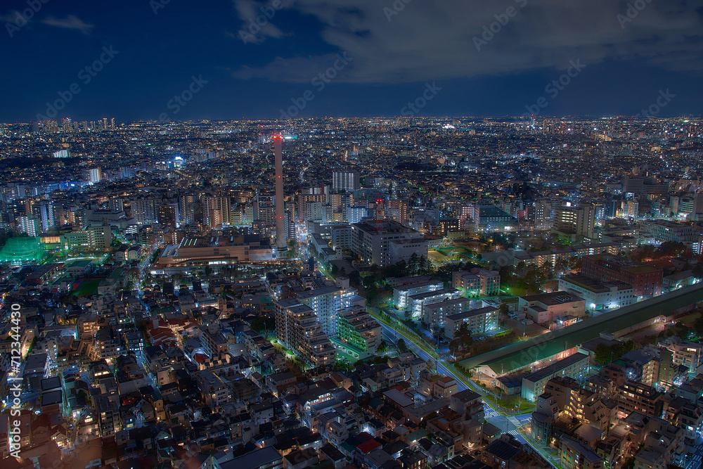 Fototapeta premium 夜の都会の夜景