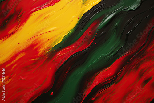 Abstract Watercolor: Red, Yellow, and Green Digital Art Oil Painting Grunge Texture Background for Black History Month