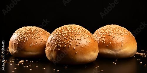 A close up of a bun with sesame seeds on it 