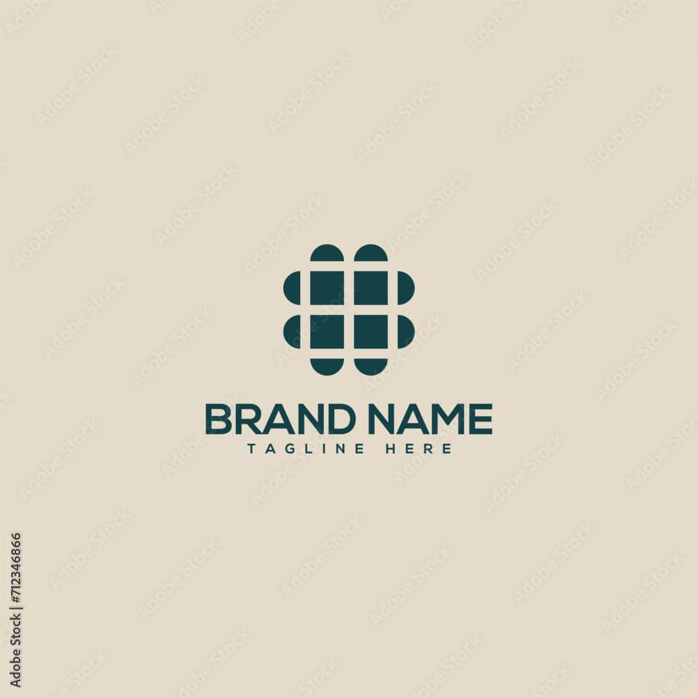 Fototapeta premium Abstract heart and window logo vector logo design illustration.