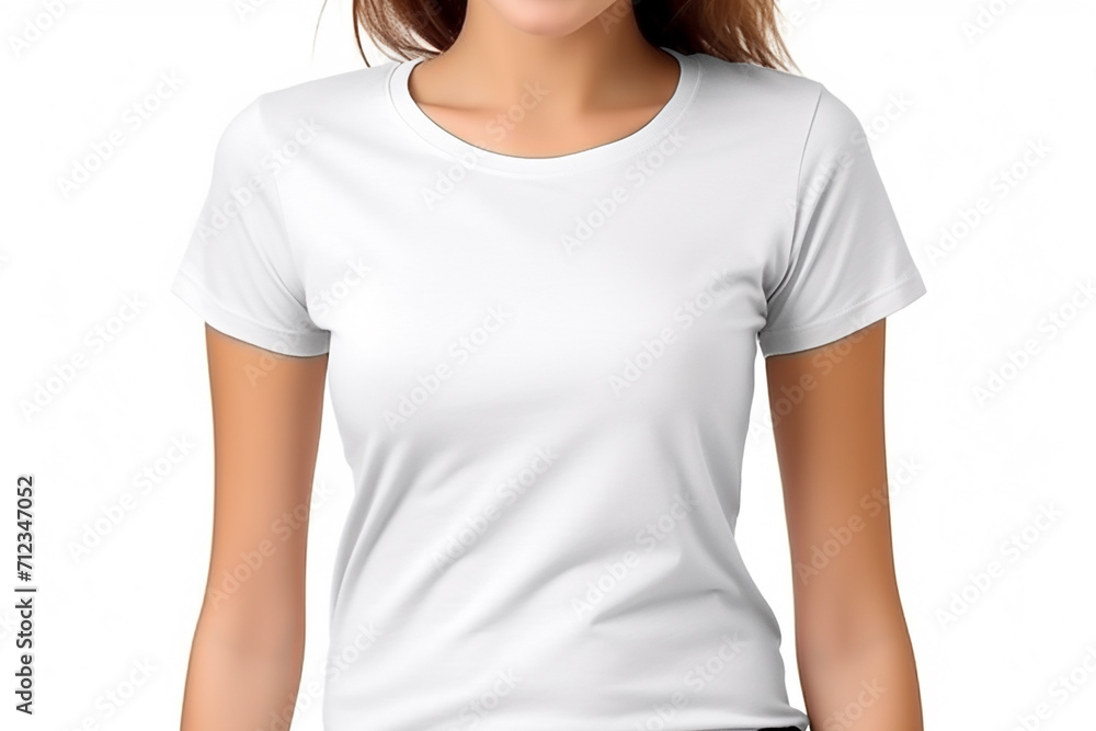 Woman in White Tshirt Mockup created with Generative AI Woman in White Tshirt Mockup created with Generative AI