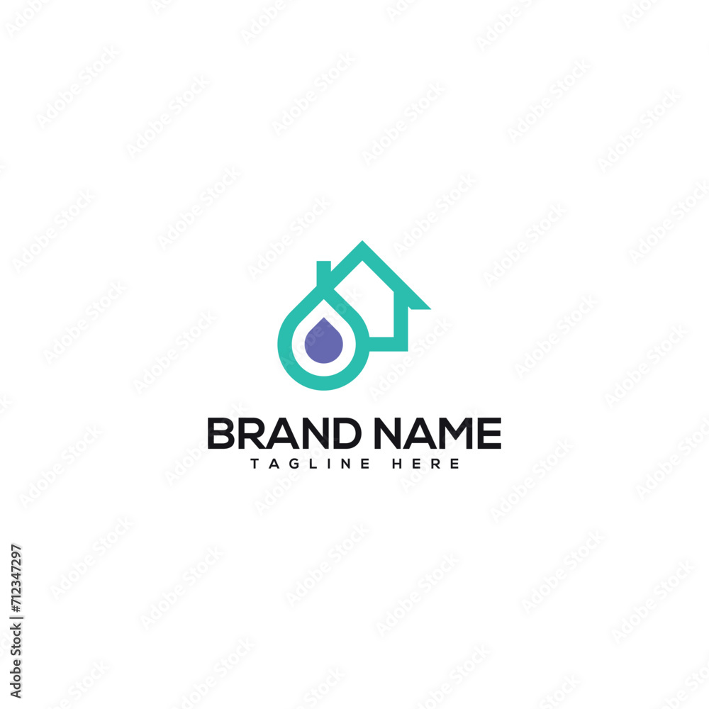 Home and water drop symbol logo design template vector elements. Home and water drop symbol logo design template vector elements.