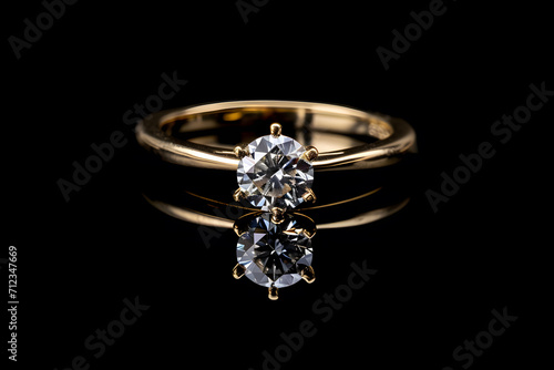 Solitary Elegance: Yellow Gold Engagement Ring - Generative AI