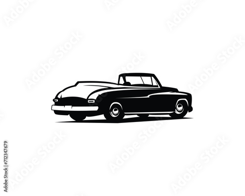 1949 Mercury coupe car logo isolated white background view from side. best for car industry  badges  emblems  icons. vector illustration available in eps 10.