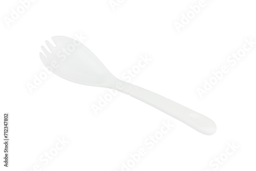 plastic spoon fork isolated from background