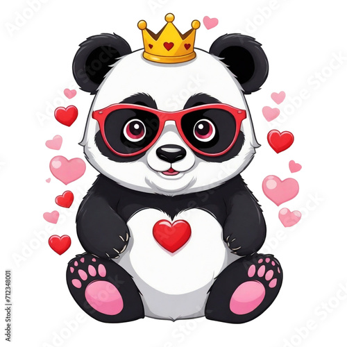 Valentine s Day graphics cute white little panda