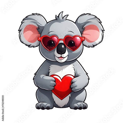 Valentine's Day graphics cute white koala photo