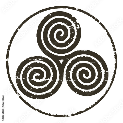 Triskelion, an ancient religious European (Slavic, Celtic) symbol within a circle