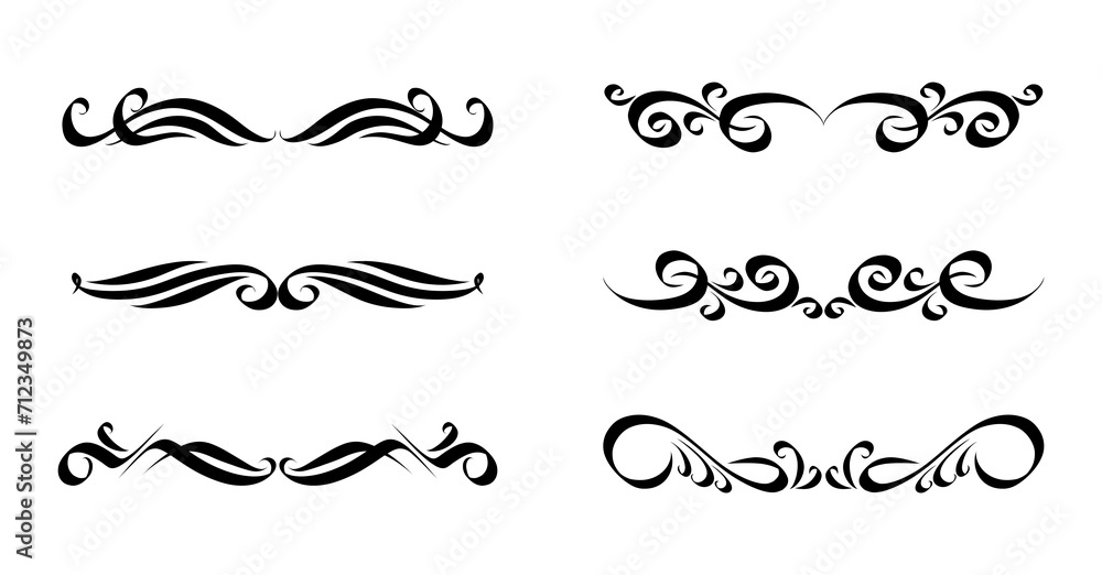 Dividers borders and swirls, Swirls Vector Illustration. Dividers borders and swirls, Swirls Vector Illustration.