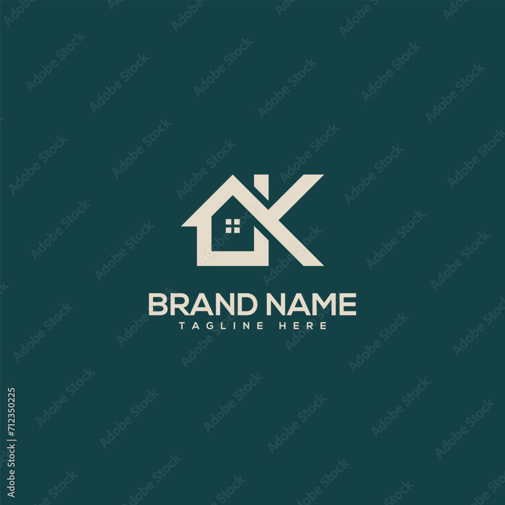 Alphabet letter K house symbol logo icon design template vector elements. Alphabet letter K house symbol logo icon design template vector elements.