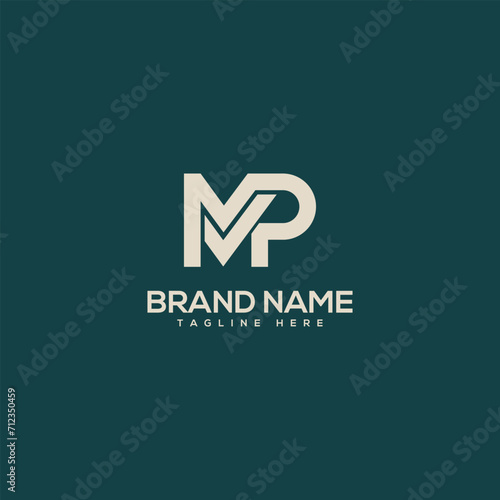 Monogram professional unique letter MP PM logo design template. Initials Business logo.