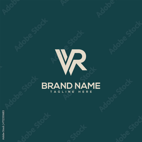 Monogram professional unique letter WR RW logo design template. Initials Business logo. photo