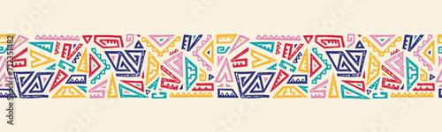 Hand drawn abstract seamless pattern, ethnic background, simple style - great for textiles, banners, wallpapers, wrapping - vector design