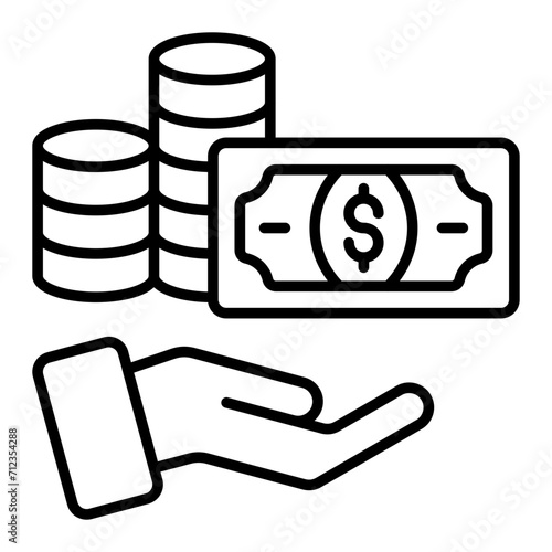   Wages line icon
