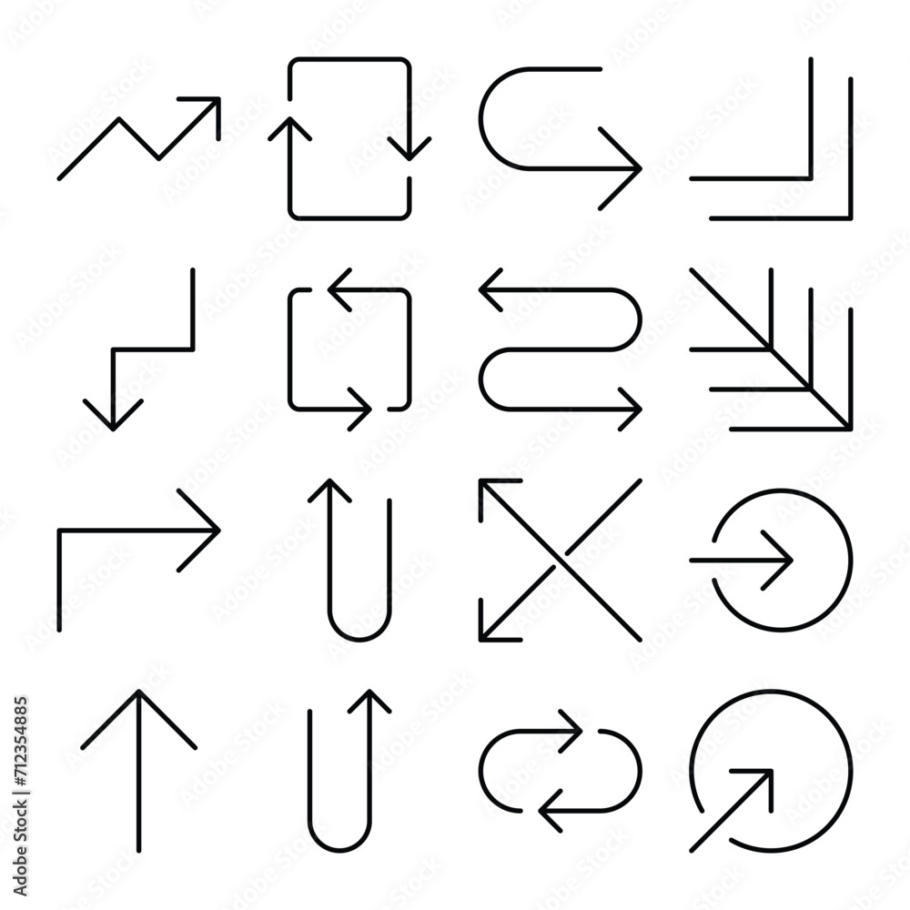 Set of arrow and direction vector Set of arrow and direction vector