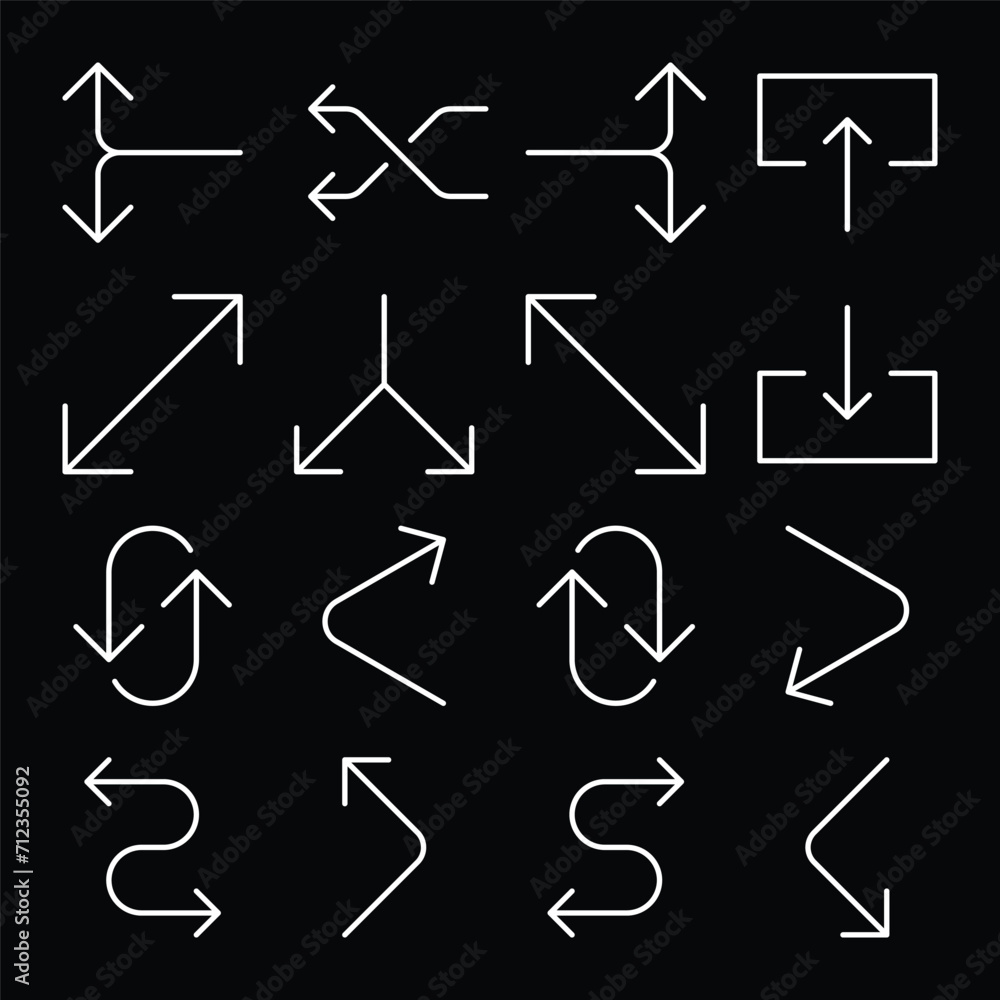 Set of arrow and direction vector Set of arrow and direction vector