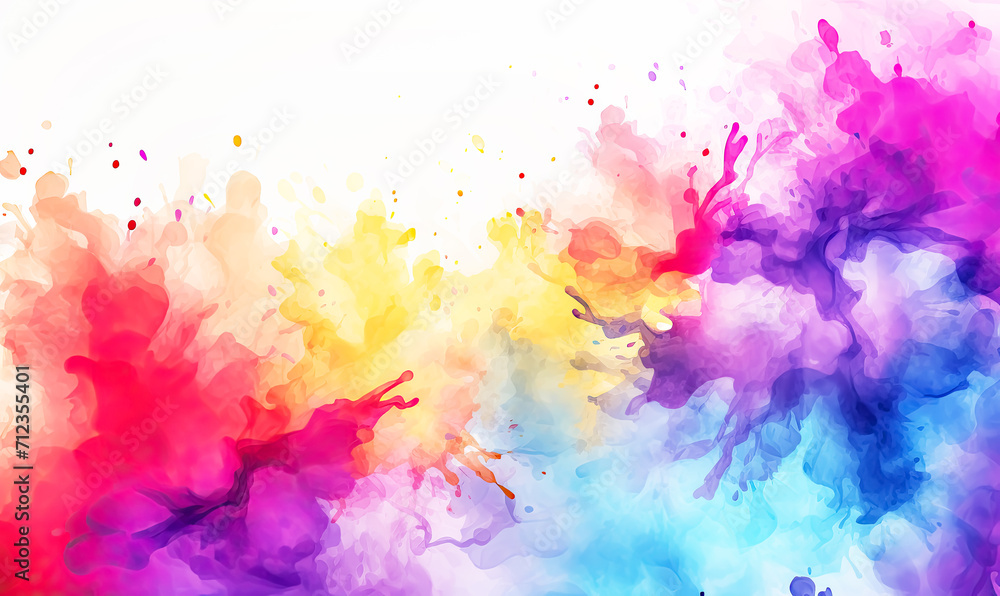 Rainbow Colors Holi Background with Copy Space