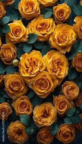 many beautiful yellow roses  valentine s day mood