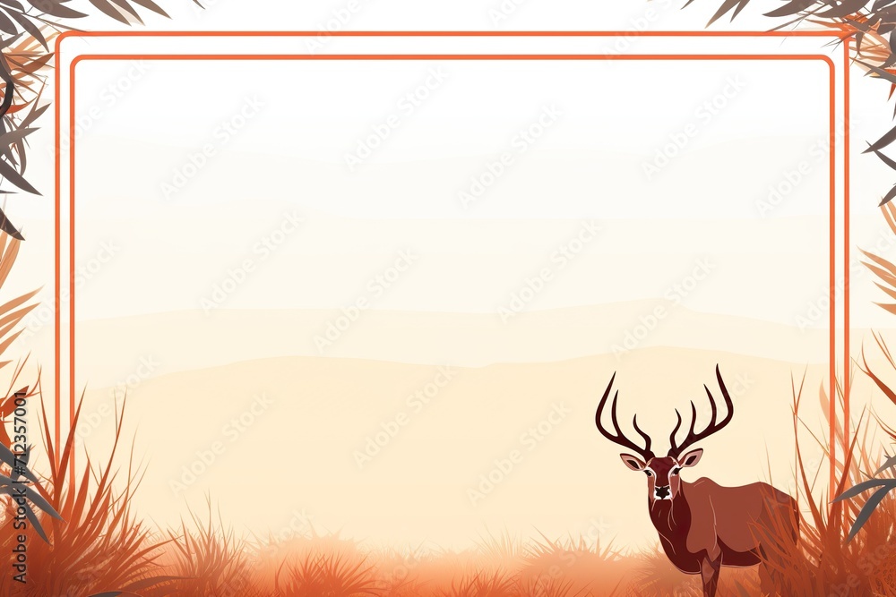 minimalistic design Illustration Safari Animal Frame template - obrazy, fototapety, plakaty 