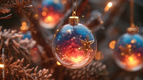 Magical Christmas Balls. Sparkling Ornaments with a Starry Twist 