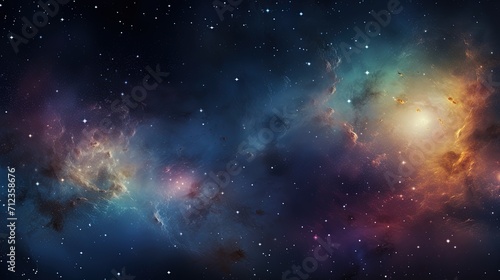 Abstract Dreamy Background Wallpaper Template of Nebula Sparkling Stars Stardust Galaxy Space Universe Astro Cosmos Milky Way Panorama Night Sky Fantasy Colorful Tone 16 9 