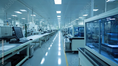 The huge factory for the production of modern microchips