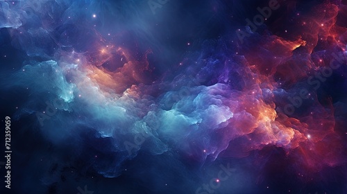 Abstract Dreamy Background Wallpaper Template of Nebula Sparkling Stars Stardust Galaxy Space Universe Astro Cosmos Milky Way Panorama Night Sky Fantasy Colorful Tone 16 9 