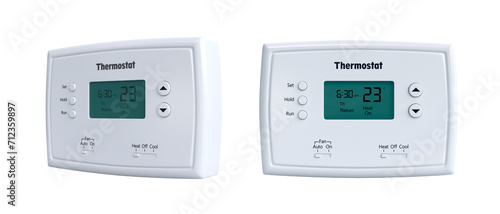 digital programmable thermostat isolated on white background. 3d illustration