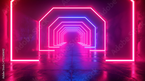 background  geometric neon lights and glow