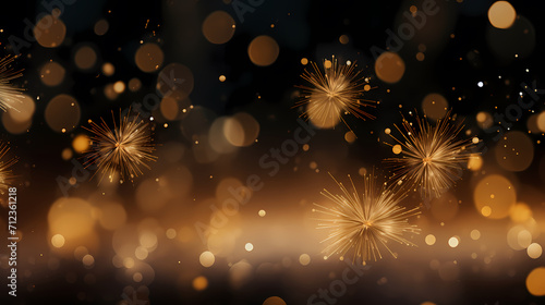 Beautiful fireworks background at night for holiday decoration