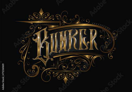 BUNKER lettering custom template design