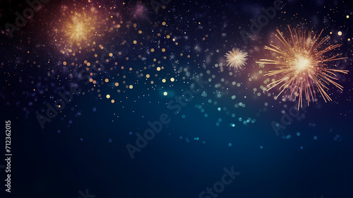 Beautiful fireworks background at night for holiday decoration © Derby