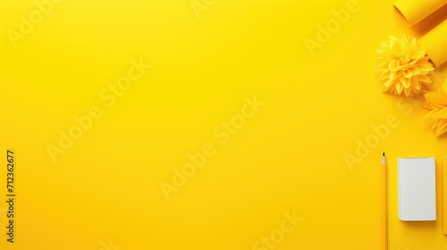 sunny yellow paper background illustration vibrant cheerful, sunny lemon, canary mustard sunny yellow paper background photo
