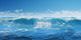 Blue ocean water copy space blurred background