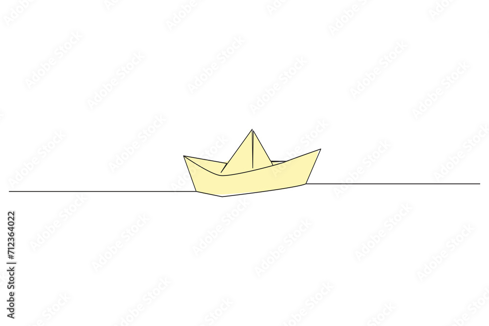 paper boat Continuous line drawing. sailboat in big waves of sea. Business icon. Vector illustration.
paper boat Continuous line drawing. sailboat in big waves of sea. Business icon. Vector illustration.