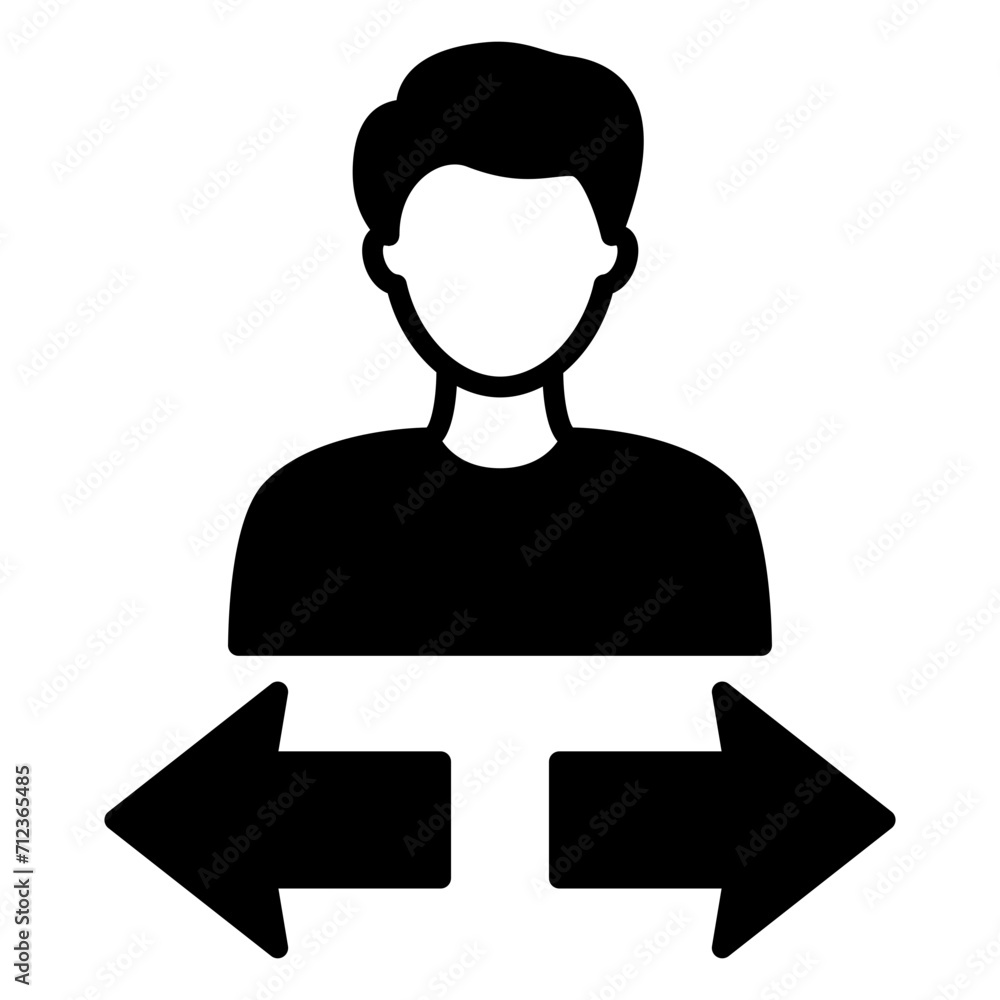 Obraz premium Decision making icon with people and arrows