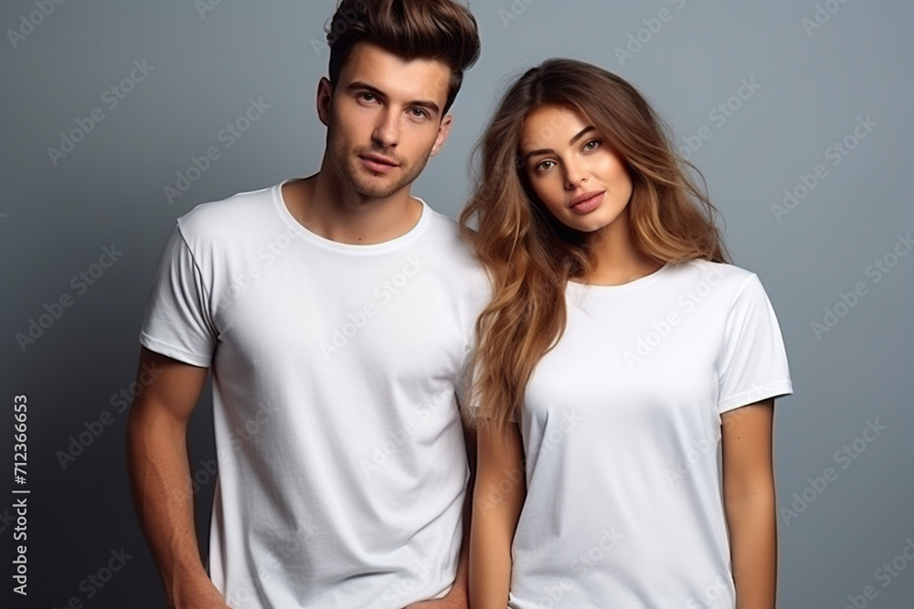 Woman in White Tshirt Mockup created with Generative AI Woman in White Tshirt Mockup created with Generative AI