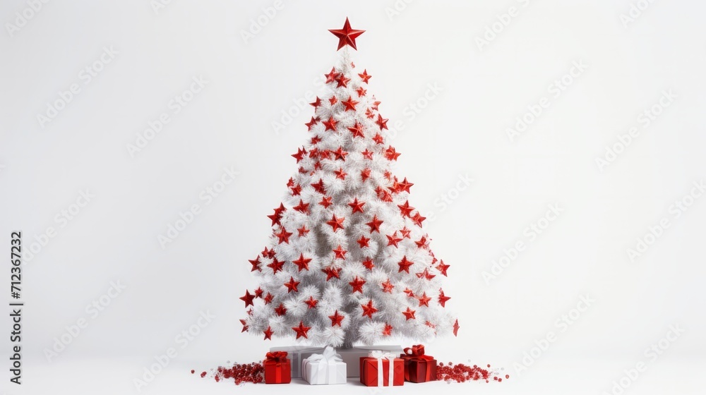 Beautiful christmas tree isolated on a white background. Neural network AI generated art Beautiful christmas tree isolated on a white background. Neural network AI generated art