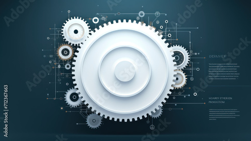 Wallpaper Mural Abstract techno gear background with geometric colorful gear wheels. Space for gear text. Vector gears modern mechanism industrial . Technology gears Torontodigital.ca