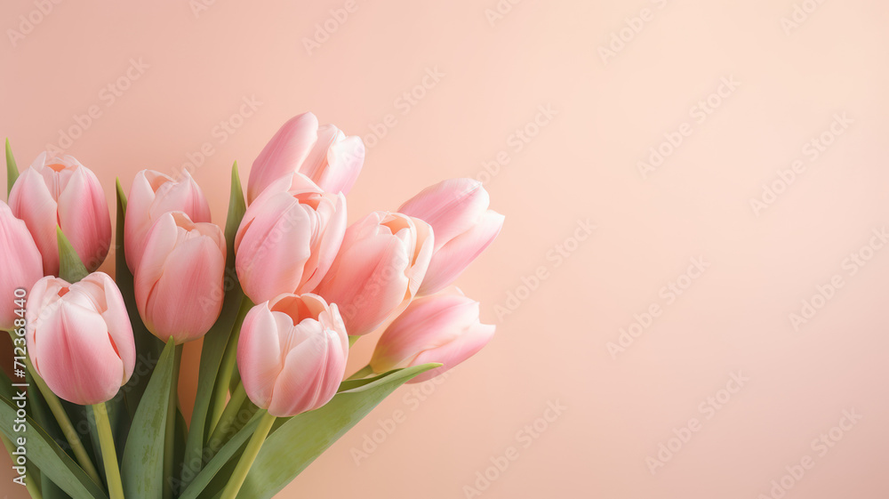 Light pink tulip bouquet on a plain background Light pink tulip bouquet on a plain background
