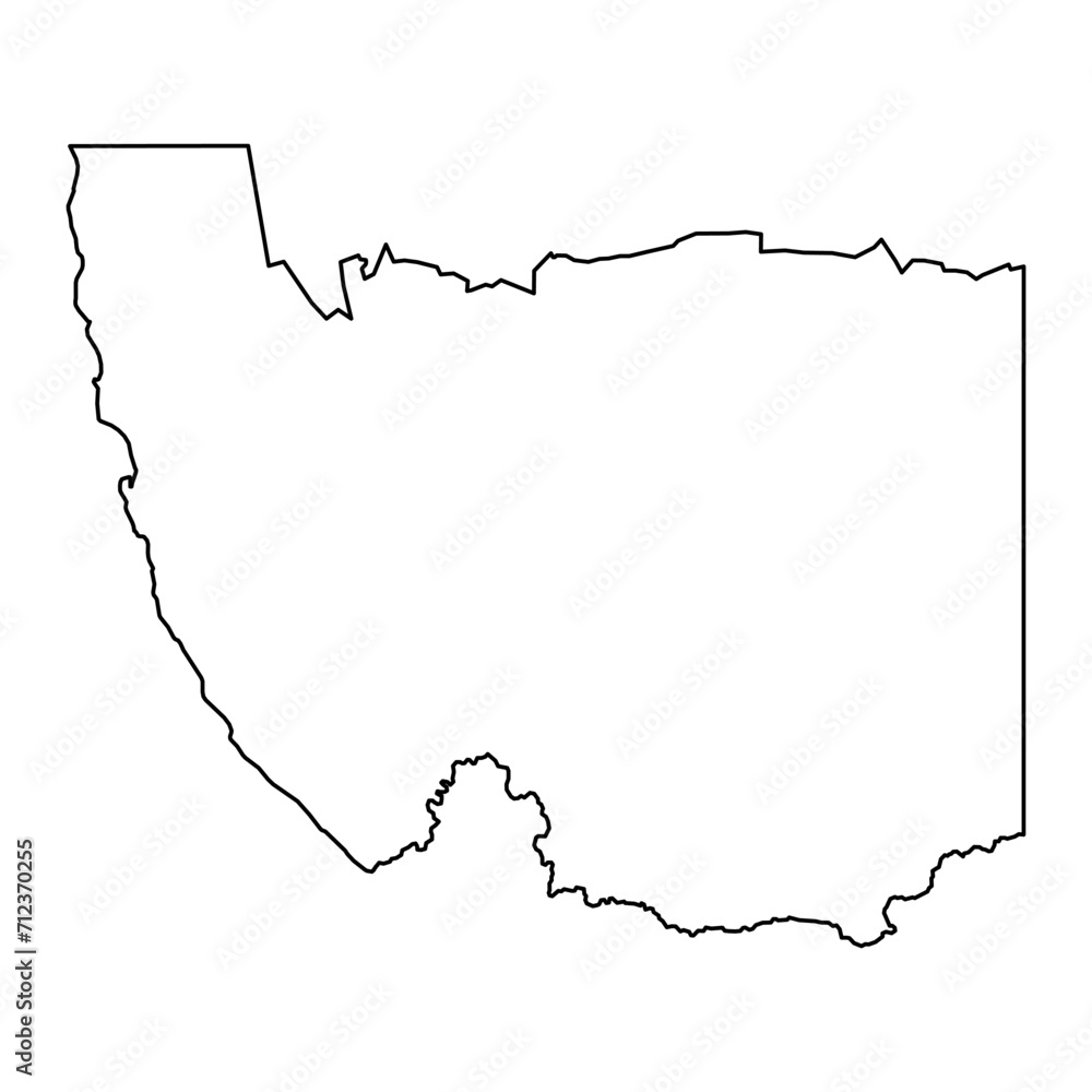 Karas region map, administrative division of Namibia. Vector illustration.
